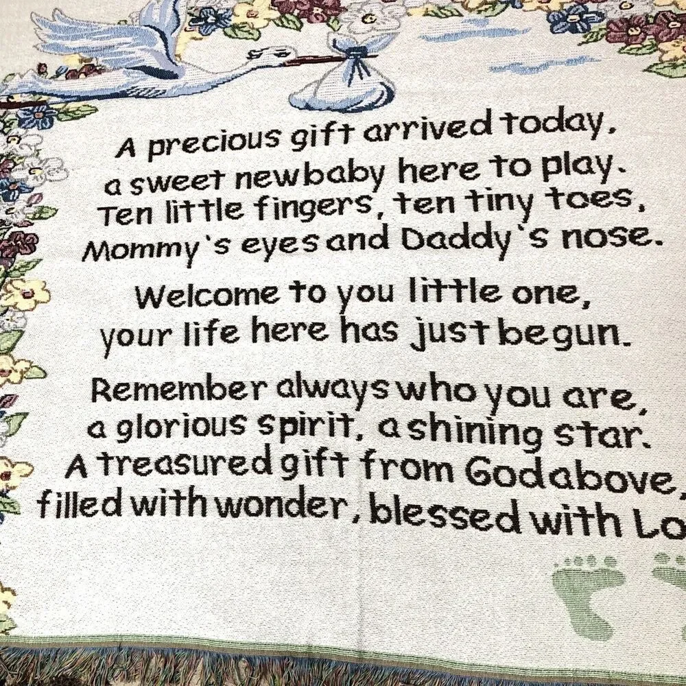 Welcome New Baby Blanket Wall Hanging 50”x 36